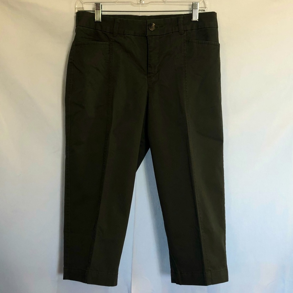💖 Croft & Barrow Olive Capri Pants - Size 10 - Stretch     Smoke Free Home